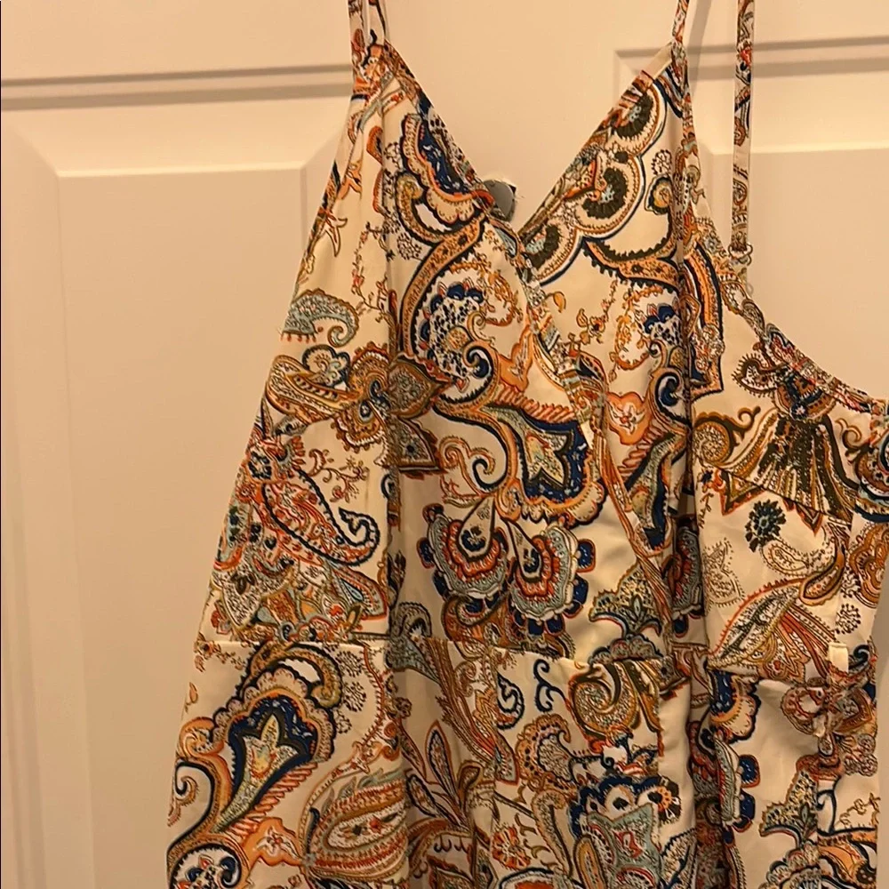 SHEIN Chic Paisley V-Neck Jumpsuit - Picture 2 of 4